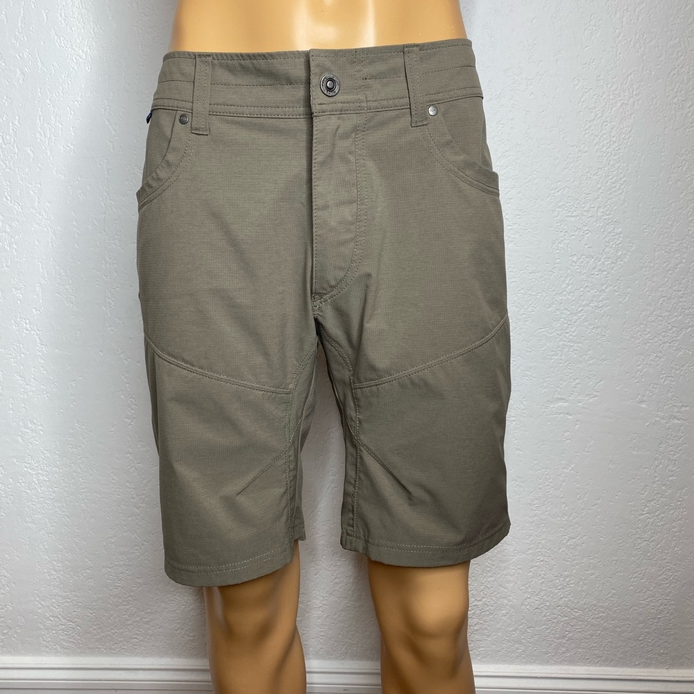KUHL Silencr Shorts Men’s Size 34 Ripstop Flat Front Hiking Fish 10” Inseam Gray